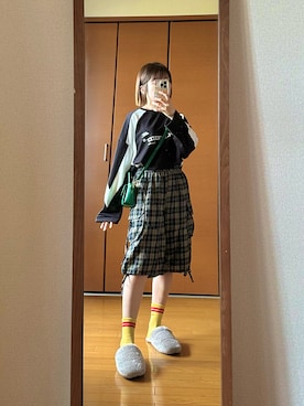 「アイテム（レッグウェア）」を使った、るる 🥦低身長コーデ🥬さん（レディース・149cm）の秋コーディネート