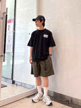 「ASICS（アシックス）のアイテム」を使った、オタケさん（メンズ・162cm）の夏コーディネート