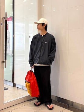 「OOFOS（ウーフォス）のアイテム」を使った、オタケさん（メンズ・162cm）の夏コーディネート