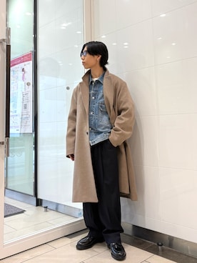 「アイテム（チェスターコート）」を使った、オタケさん（メンズ・162cm）の秋コーディネート