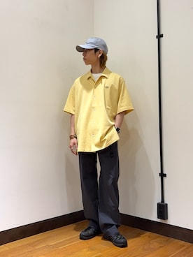 「URBAN RESEARCH（アーバンリサーチ）の『別注』LACOSTE×URBAN RESEARCH　FUNCTIONAL PIQUE OP SHIRTS（シャツ/ブラウス、イエロー系）」を使った、オタケさん（メンズ・162cm）の春コーディネート