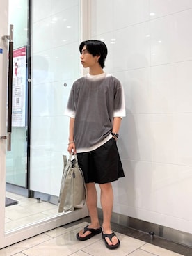 「アイテム（トートバッグ）」を使った、オタケさん（メンズ・162cm）の夏コーディネート