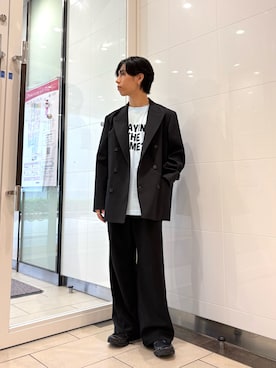 「アイテム（テーラードジャケット）」を使った、オタケさん（メンズ・162cm）の秋コーディネート