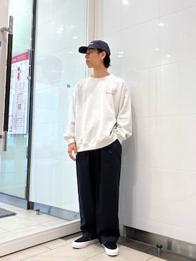 「アイテム（スリッポン）」を使った、オタケさん（メンズ・162cm）の秋コーディネート