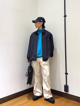 「URBAN RESEARCH（アーバンリサーチ）のWOOL BLEND SPORTS JACKET（ブルゾン、ブルー系）」を使った、オタケさん（メンズ・162cm）の秋コーディネート