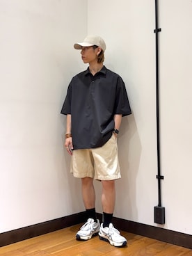 「URBAN RESEARCH（アーバンリサーチ）のCOOL DOTS ポロシャツ（ポロシャツ、グレー系）」を使った、オタケさん（メンズ・162cm）の春コーディネート