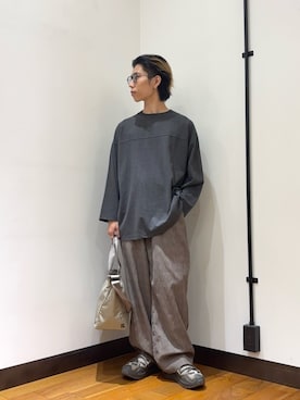 「URBAN RESEARCH（アーバンリサーチ）のVINTAGE RUGGER T-SHIRTS（Tシャツ/カットソー、ブラック系）」を使った、オタケさん（メンズ・162cm）の夏コーディネート