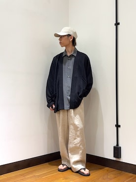 「URBAN RESEARCH（アーバンリサーチ）のMARKAWARE　JAPANESE CARDIGAN（カーディガン/ボレロ、ブラック系）」を使った、オタケさん（メンズ・162cm）の夏コーディネート