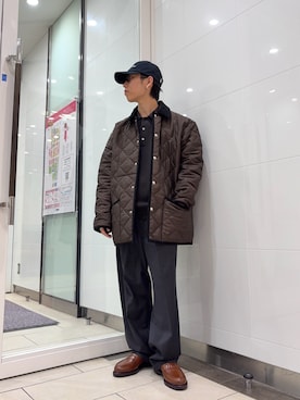 「寒い」｜「アイテム（帽子）」を使った、オタケさん（メンズ・162cm）の冬コーディネート