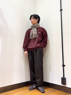 「カシミヤ」｜「アイテム（シューズ）」を使った、オタケさん（メンズ・162cm）の秋コーディネート