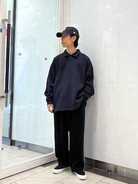 「アイテム（スリッポン）」を使った、オタケさん（メンズ・162cm）の秋コーディネート