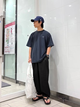 「OOFOS（ウーフォス）のアイテム」を使った、オタケさん（メンズ・162cm）の夏コーディネート
