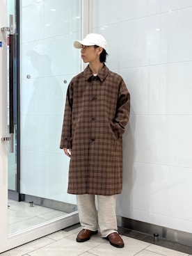 「アイテム（ステンカラーコート）」を使った、オタケさん（メンズ・162cm）の秋コーディネート