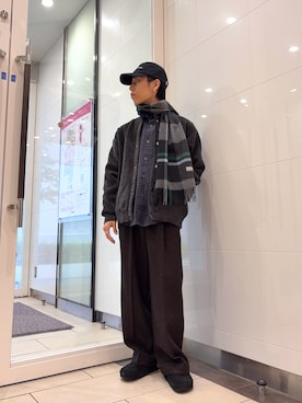 「カシミヤ」｜「アイテム（シューズ）」を使った、オタケさん（メンズ・162cm）の冬コーディネート