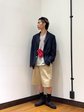 「アイテム（アンダーウェア）」を使った、オタケさん（メンズ・162cm）の夏コーディネート