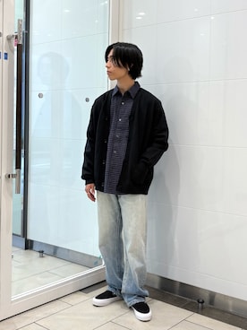 「アイテム（スリッポン）」を使った、オタケさん（メンズ・162cm）の秋コーディネート