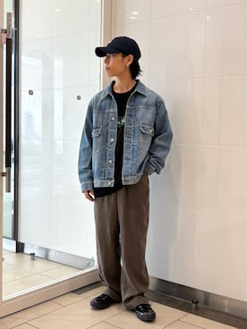 「アイテム（デニムジャケット）」を使った、オタケさん（メンズ・162cm）の夏コーディネート