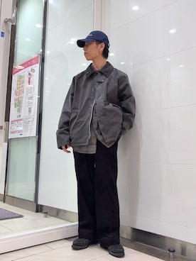 「寒い」｜「アイテム（帽子）」を使った、オタケさん（メンズ・162cm）の冬コーディネート