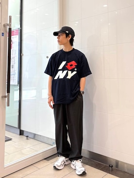 「ASICS（アシックス）のアイテム」を使った、オタケさん（メンズ・162cm）の夏コーディネート
