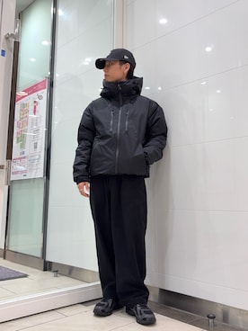 「寒い」｜「アイテム（帽子）」を使った、オタケさん（メンズ・162cm）の冬コーディネート