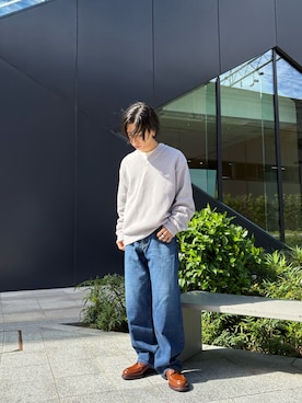 「アイテム（ドレスシューズ、ベージュ系）」を使った、オタケさん（メンズ・162cm）の秋コーディネート