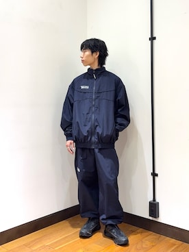 「URBAN RESEARCH（アーバンリサーチ）のLOTTO　itteki NYLON BLOUSON（テーラードジャケット、ブルー系）」を使った、オタケさん（メンズ・162cm）の秋コーディネート