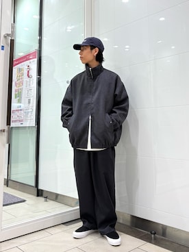 「アイテム（スリッポン）」を使った、オタケさん（メンズ・162cm）の秋コーディネート