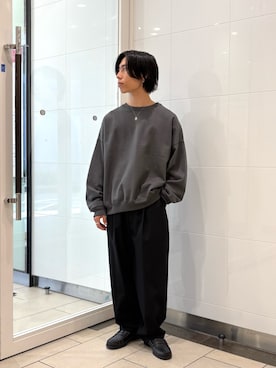 「ATON（エイトン）のアイテム」を使った、オタケさん（メンズ・162cm）の秋コーディネート