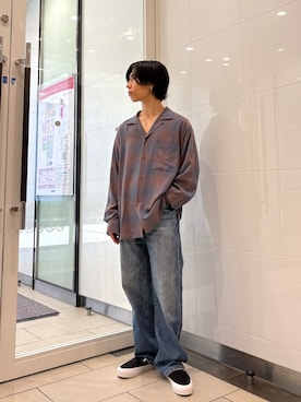 「アイテム（スリッポン）」を使った、オタケさん（メンズ・162cm）の秋コーディネート