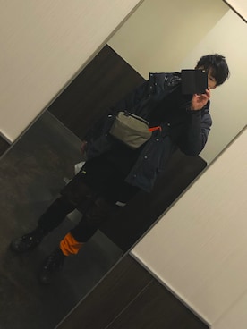 「PUMA」｜「アイテム（スウェットパンツ）」を使った、YUYAさん（メンズ・172cm）の冬コーディネート