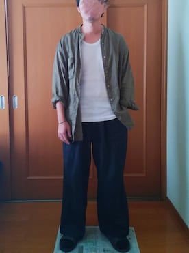 「アイテム（タンクトップ）」を使った、まっすーさん（メンズ・169cm・30代）の秋コーディネート