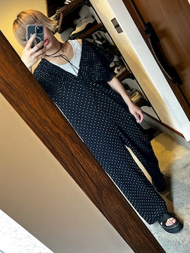 「Dr. Martens（ドクターマーチン）のDr.Martens / ドクターマーチン：Voss II Quad：30717001[DEA]（サンダル、ブラック系）」を使った、naeさん（レディース・155cm）の夏コーディネート