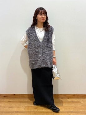 「アイテム（ベスト）」を使った、hironaさん（レディース・150cm・30代）の秋コーディネート