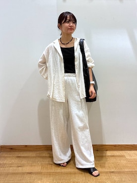 「アイテム（スウェットパンツ）」を使った、hironaさん（レディース・150cm）の夏コーディネート