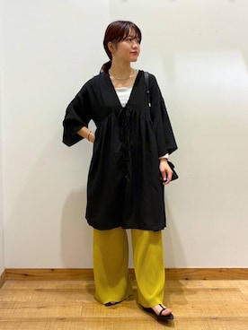 「アイテム（イエロー系）」を使った、hironaさん（レディース・150cm・30代）の秋コーディネート