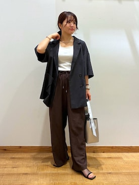 「ぽっちゃりスタッフ」｜hironaさん（レディース・150cm）の秋コーディネート