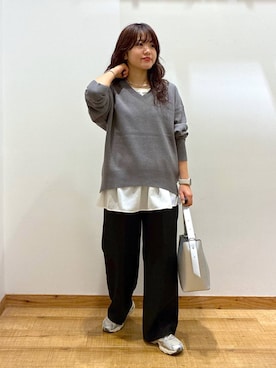 「GLOBAL WORK（グローバルワーク）のアイテム（タンクトップ）」を使った、hironaさん（レディース・150cm）の秋コーディネート