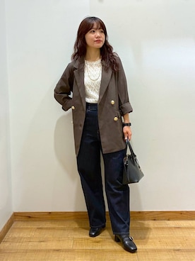 「アイテム（テーラードジャケット）」を使った、hironaさん（レディース・150cm・30代）の秋コーディネート