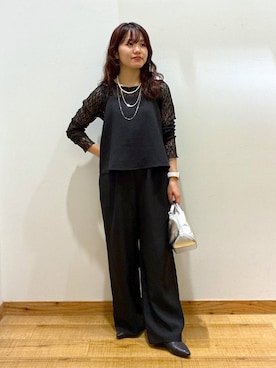 「アイテム（オールインワン・サロペット）」を使った、hironaさん（レディース・150cm）の秋コーディネート