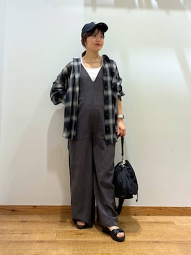 「GLOBAL WORK（グローバルワーク）のアイテム（帽子）」を使った、hironaさん（レディース・150cm）の夏コーディネート