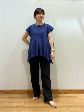 「GLOBAL WORK（グローバルワーク）のステンレスアソートサイズチョーカー/325801（ネックレス、シルバー系）」を使った、hironaさん（レディース）の夏コーディネート
