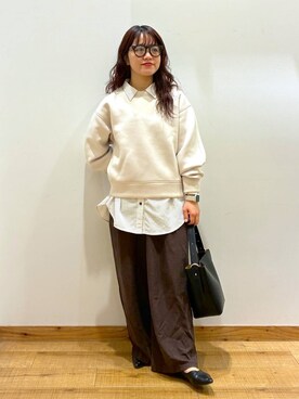 「GLOBAL WORK（グローバルワーク）のアイテム（メガネ）」を使った、hironaさん（レディース・150cm）の秋コーディネート