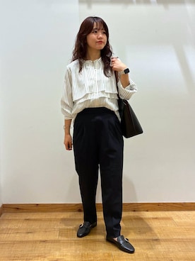 「ぽっちゃりスタッフ」｜hironaさん（レディース・150cm）の秋コーディネート