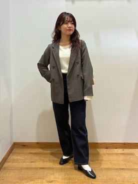 「アイテム（ボストンバッグ）」を使った、hironaさん（レディース・150cm）の秋コーディネート