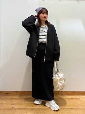 「GLOBAL WORK（グローバルワーク）のアイテム（ブルゾン）」を使った、hironaさん（レディース・150cm）の春コーディネート