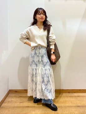 「アイテム（ローファー）」を使った、hironaさん（レディース・150cm・30代）の冬コーディネート