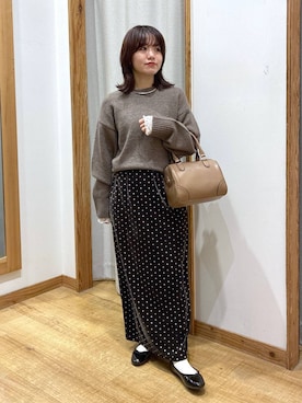 「アイテム（バレエシューズ）」を使った、hironaさん（レディース・150cm）の冬コーディネート