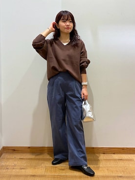 「アイテム（ショルダーバッグ）」を使った、hironaさん（レディース・150cm・30代）の秋コーディネート