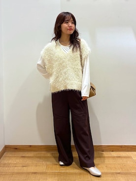 「アイテム（ベスト）」を使った、hironaさん（レディース・150cm・30代）の秋コーディネート