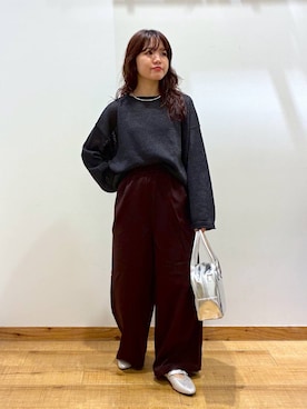 「ぽっちゃりスタッフ」｜hironaさん（レディース・150cm）の秋コーディネート